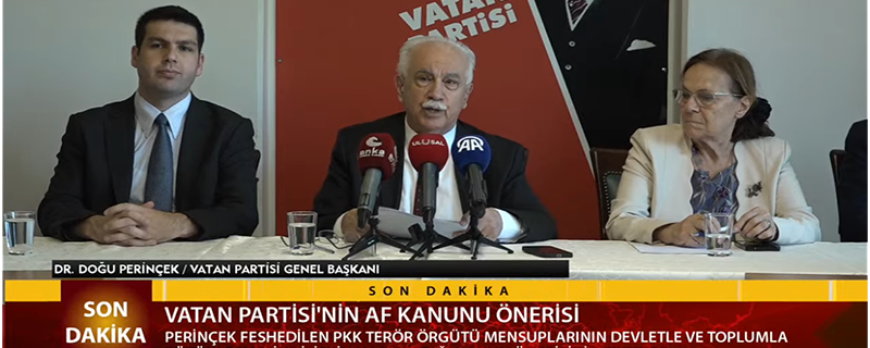 Vatan Partisi’nden ‘Af Kanunu’ önerisi!