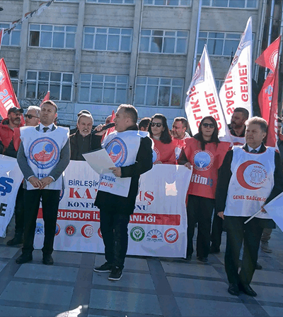 Kamu emekçilerinden uyarı eylemi