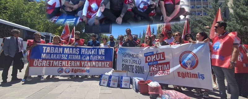 Eğitim İş’ten Yusuf Tekin’e tebeşirli protesto