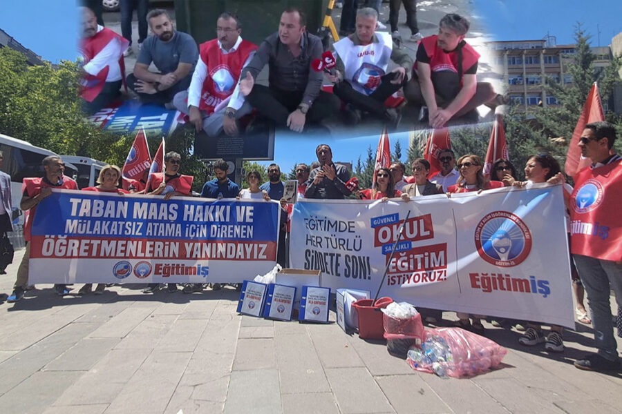 Eğitim İş’ten Yusuf Tekin’e tebeşirli protesto